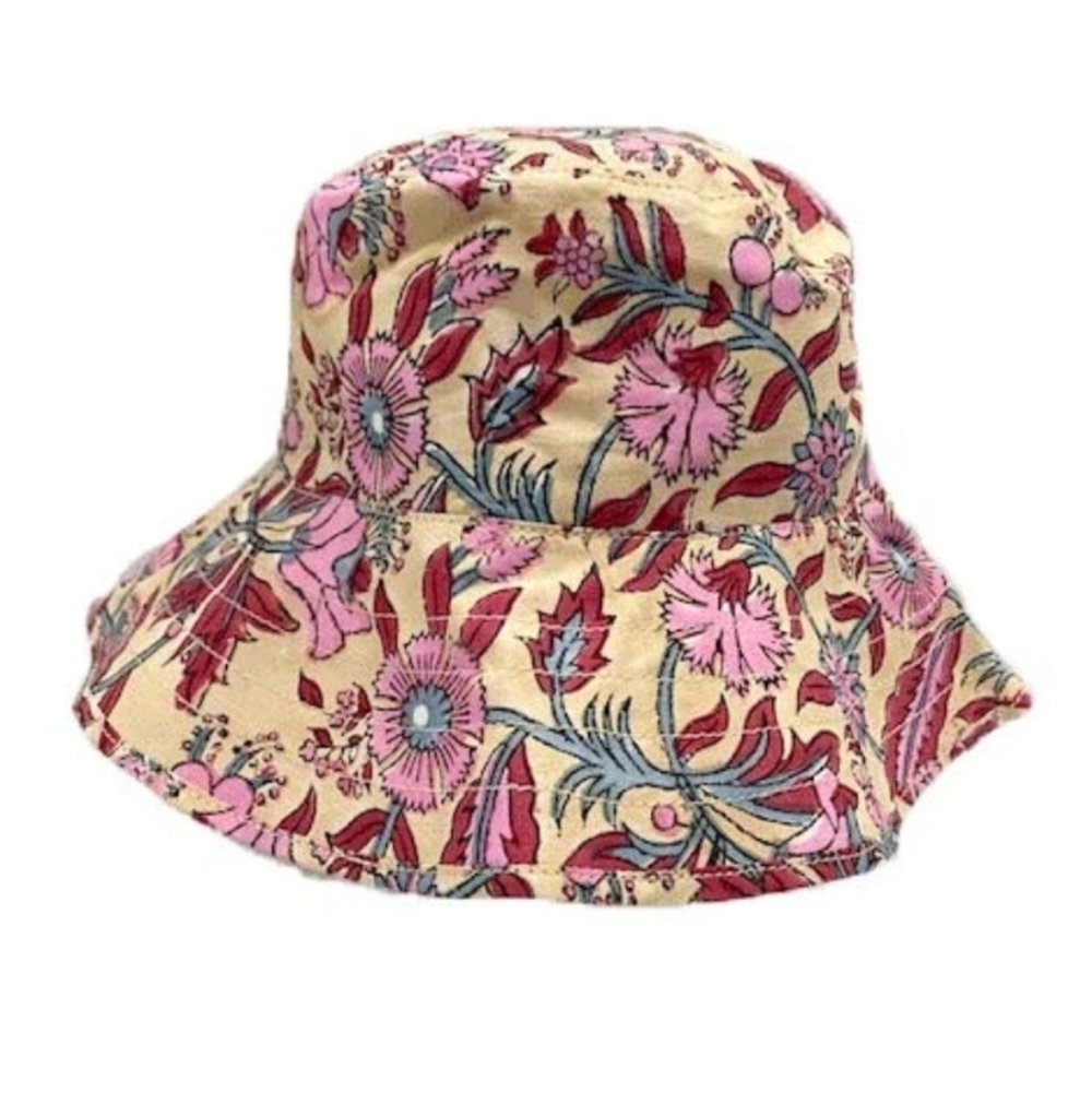 Hat Attack, Printed Floral Bucket Hat, Pink Colorway- NWT
